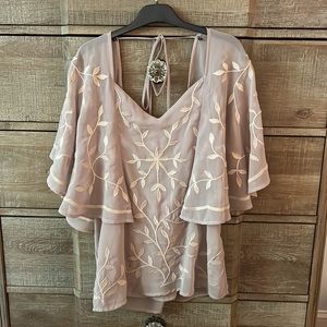 BKE Boutique Mauve Flutter Top